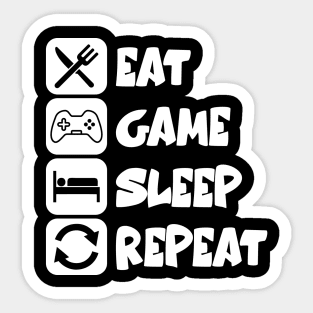 Eat Game Sleep Repeat Sticker